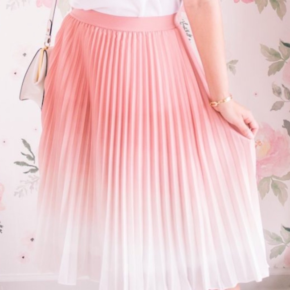 Kate Kasin pink ombré midi skirt